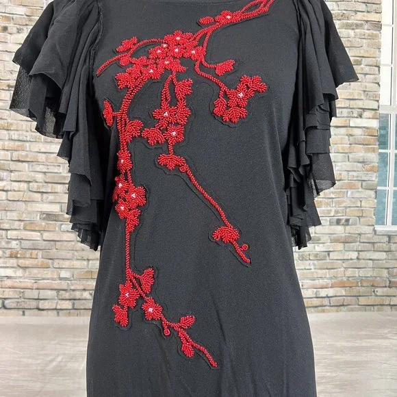Vivienne Tam | Dresses | Vivien Tam Embroidered Flower Dress With